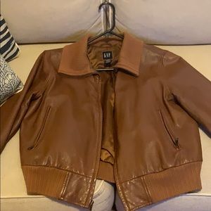 Gap brown genuine leather jacket